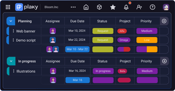 Diagrama de Gantt en Plaky