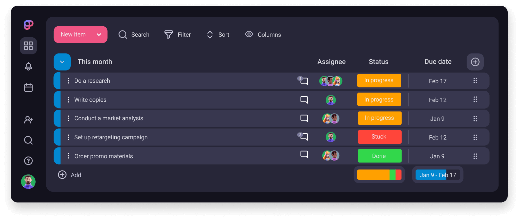 Alternative gratuite à Smartsheet