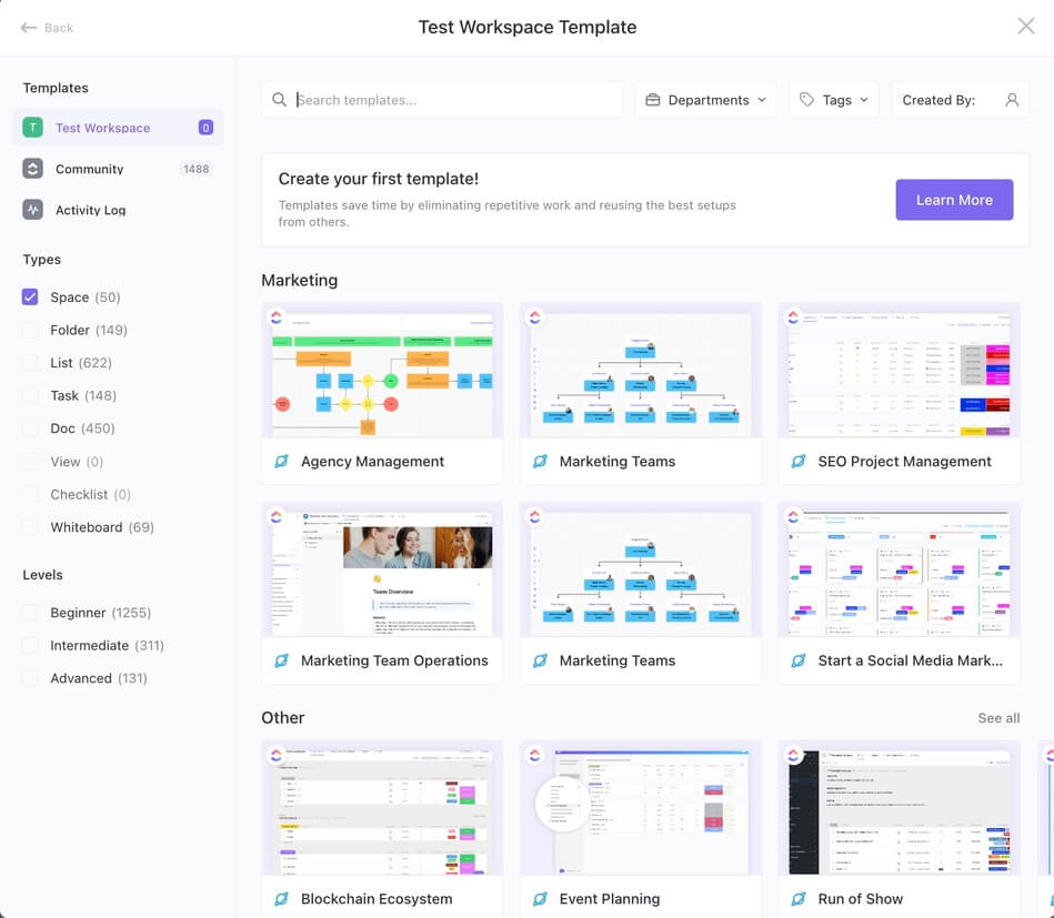 ClickUp templates