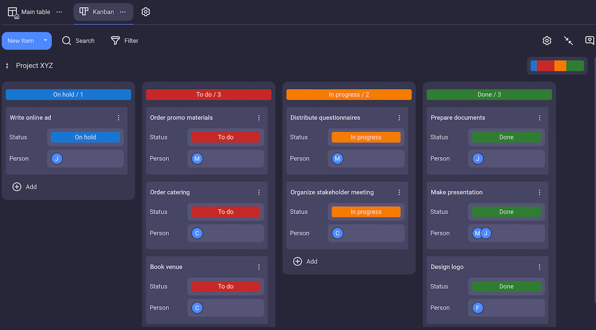 Kanban view in Plaky